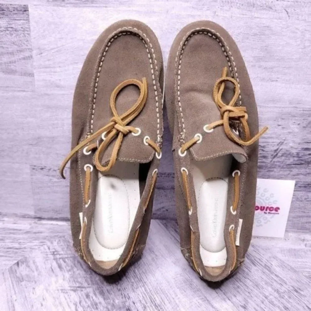 Calvin Klein Jameson Slip on Suede Boat Shoe Brown Men's sz 9